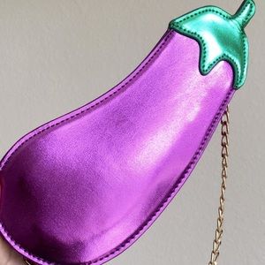 Eggplant emoji purse